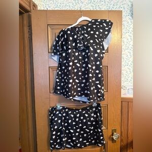 Lane Bryant Black and White Swim two piece